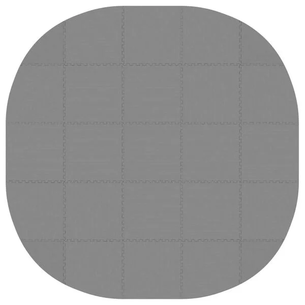 vidaXL Tapis de sol de piscine 25 pc Ø 292 cm Rond Mousse EVA Gris