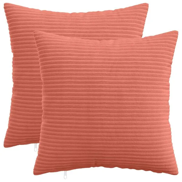 vidaXL Housse de coussin 2 pcs HEERLEN Rouge orange 40 x 40 cm