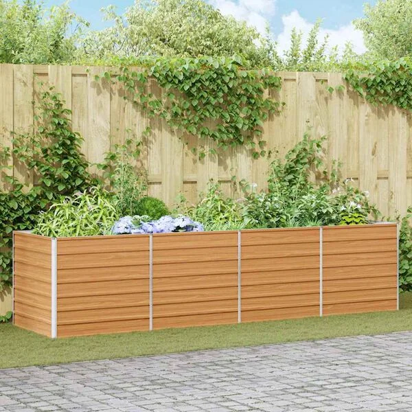 vidaXL Jardinière surélevée Marron Clair 320 x 80 x 77 cm