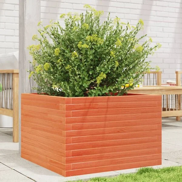 vidaXL Jardinière cire marron 70x70x45, 5 cm bois de pin massif