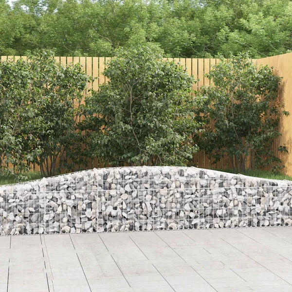 vidaXL Paniers à gabions arqués 3 pcs 400x30x40/60 cm Fer galvanisé