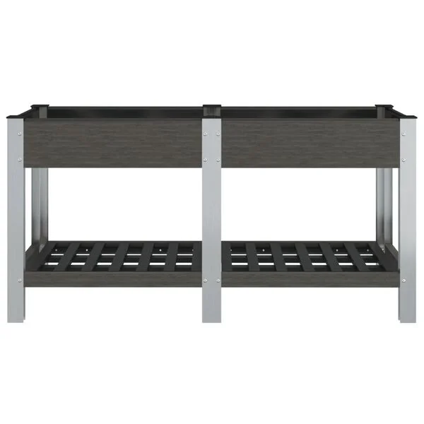 vidaXL Lit surélevé de jardin avec étagère Gris 175x50x75 cm WPC