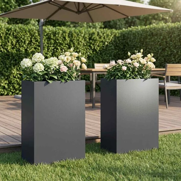 vidaXL Cache-pot de jardin 2 pc Anthracite 50 x 40 x 75 cm