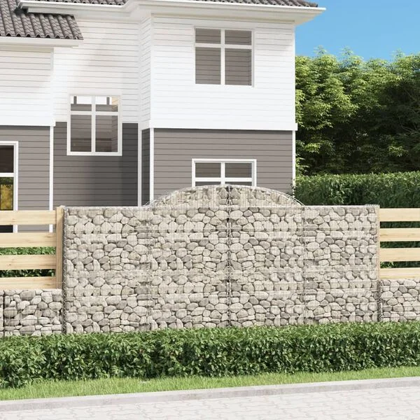 vidaXL Paniers à gabions arqués 11 pcs 300x50x140/160 cm fer galvanisé