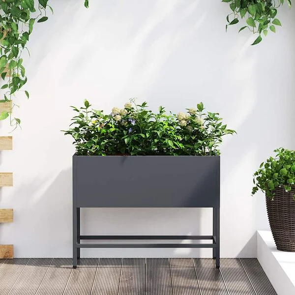 vidaXL Bac de jardin surélevé Anthracite 60 x 26 x 45 cm Acier