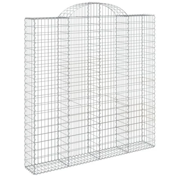 vidaXL Panier de gabions arqué 200x30x200/220 cm Fer galvanisé
