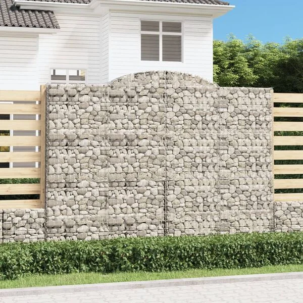 vidaXL Paniers à gabions arqués 6 pcs 300x50x220/240 cm fer galvanisé