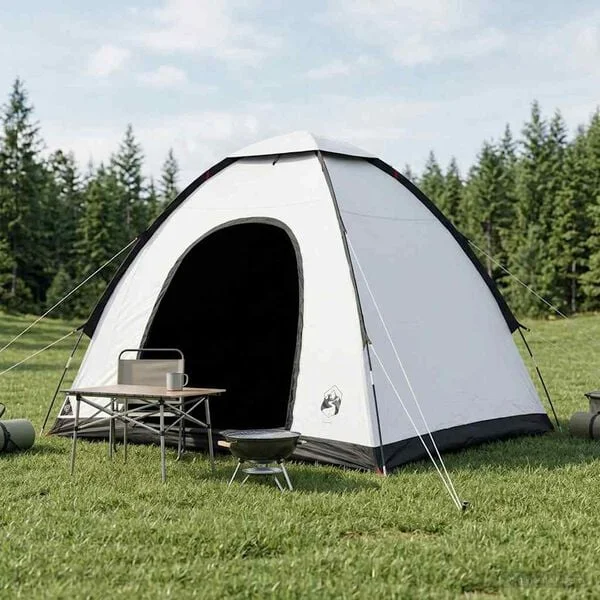 vidaXL Tente de camping 2 personne Blanc Occultant Acier P/Taffeta