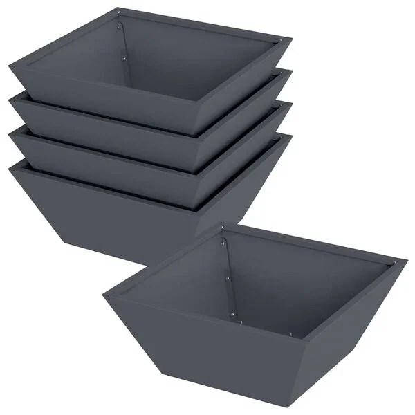 vidaXL Cache-pot de jardin 5 pc Anthracite 40 x 40 x 15 cm