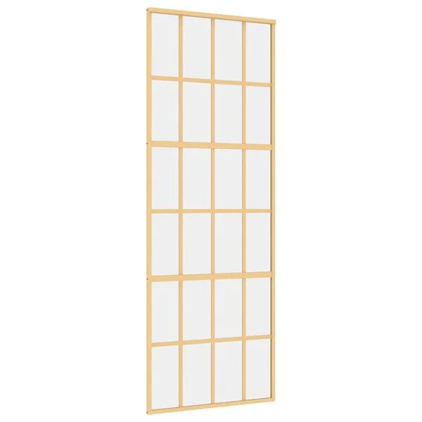 vidaXL Porte coulissante doré 76x205 cm verre ESG clair et aluminium