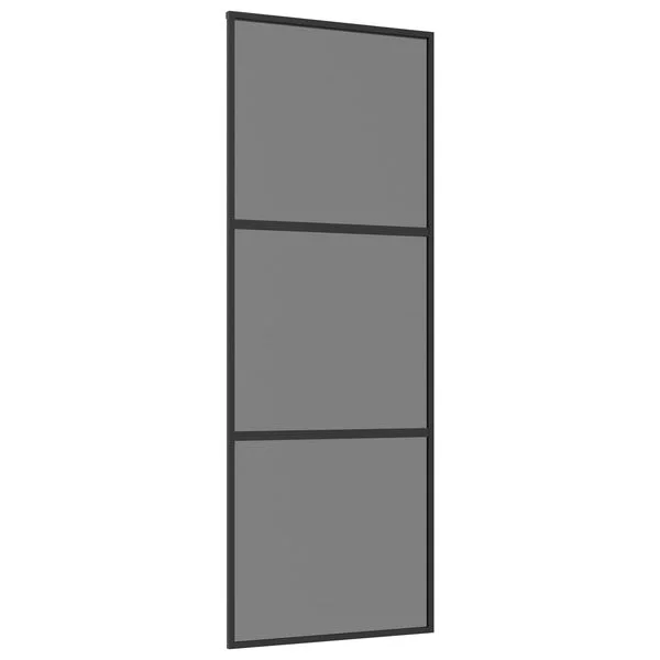 vidaXL Porte coulissante 76 x 205 cm Verre trempé et aluminium