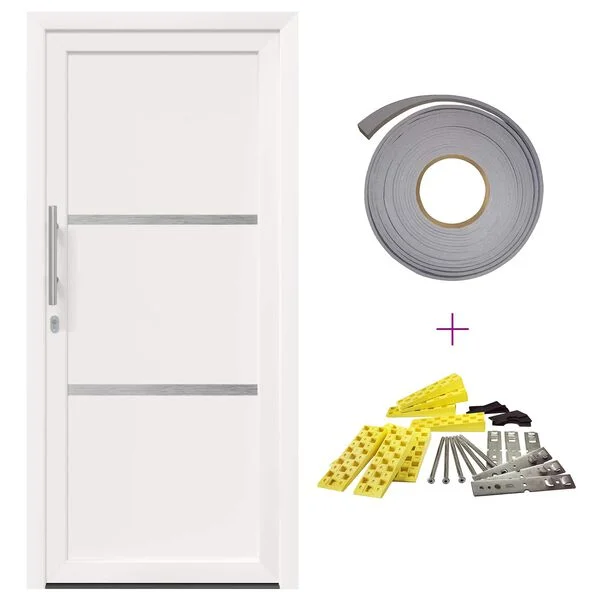 vidaXL Porte Frontale 88 x 200 cm PVC Blanc