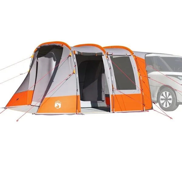 vidaXL Tente de voiture gris et orange imperméable