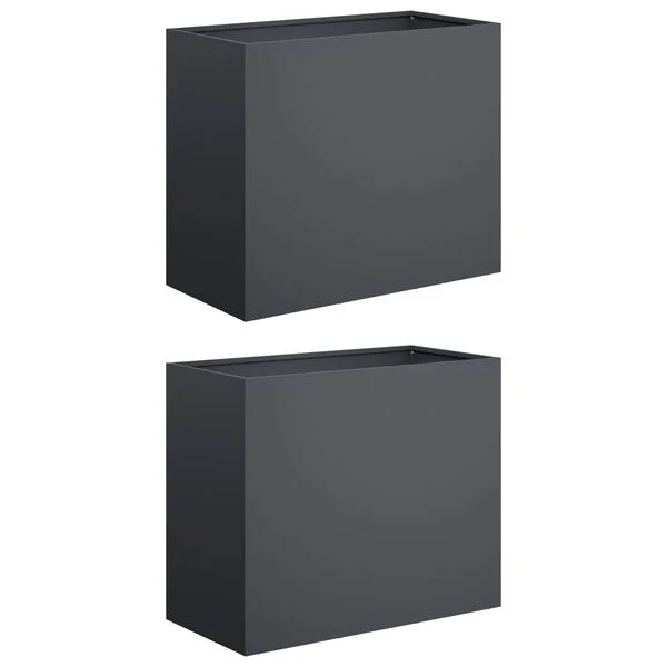 vidaXL Cache-pot de jardin 2 pc Anthracite 60 x 30 x 40 cm