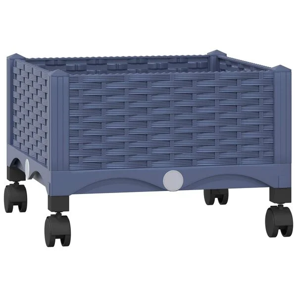 vidaXL Jardinière avec Roues Gris Bleu 40 x 40 x 29 cm PP