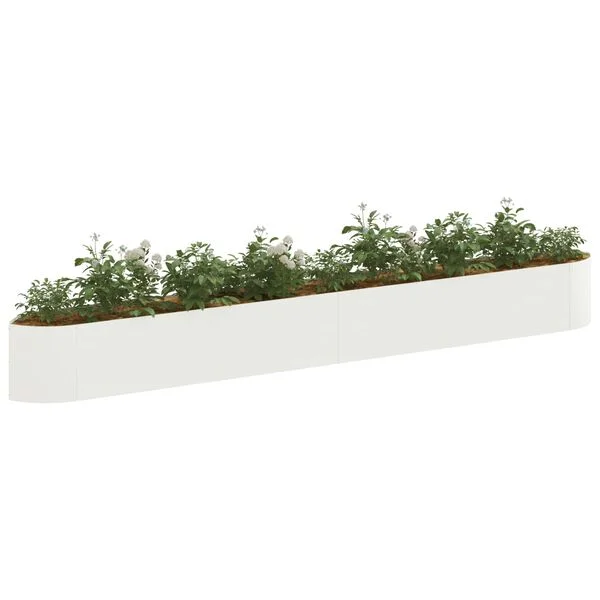 vidaXL Jardin surélevé Blanc 380 x 40 x 40 cm Acier