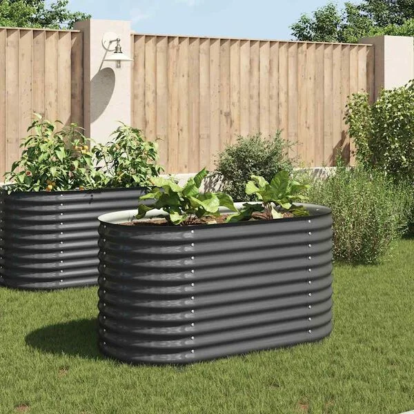 vidaXL Lit surélevé de jardin 160x80x81 cm Acier galvanisé Gris