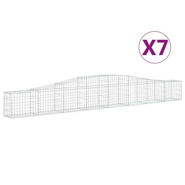 vidaXL Paniers à gabions arqués 7 pcs 400x30x40/60 cm Fer galvanisé