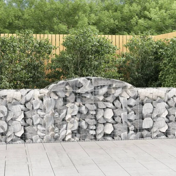 vidaXL Paniers à gabions arqués 7 pcs 300x50x80/100 cm fer galvanisé