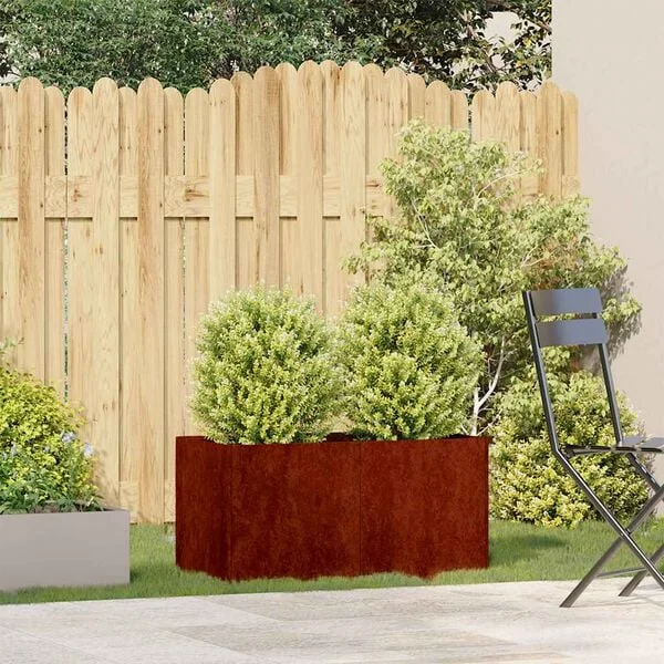 vidaXL Jardinière rouillé 80x40x40 cm acier inoxydable