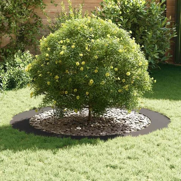 vidaXL adapté pour anneaux d'arbre plats 5 pc Noir Ø90/120 cm Acier