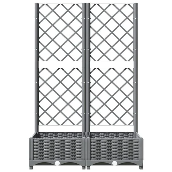 vidaXL Jardinière avec treillis Gris clair 80x40x121, 5 cm PP