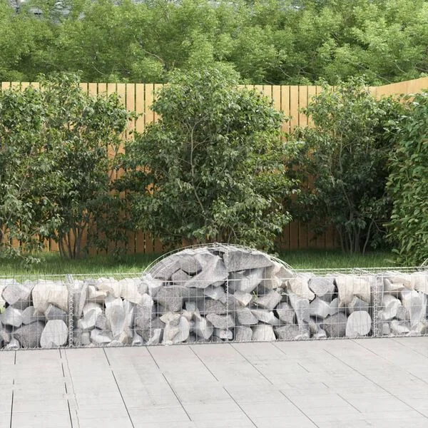 vidaXL Paniers à gabions arqués 30 pcs 200x50x40/60 cm fer galvanisé