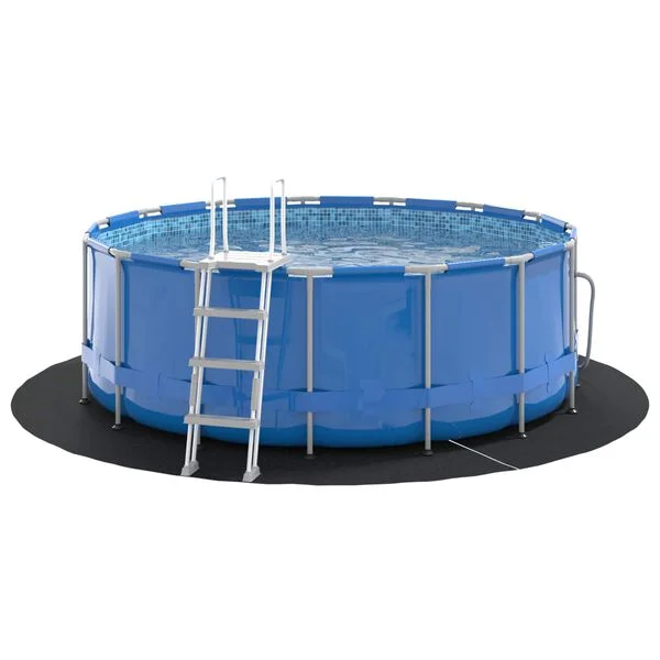 vidaXL Tapis de piscine Ø 244 cm (2 mm) Rond Tissu non tissé Noir