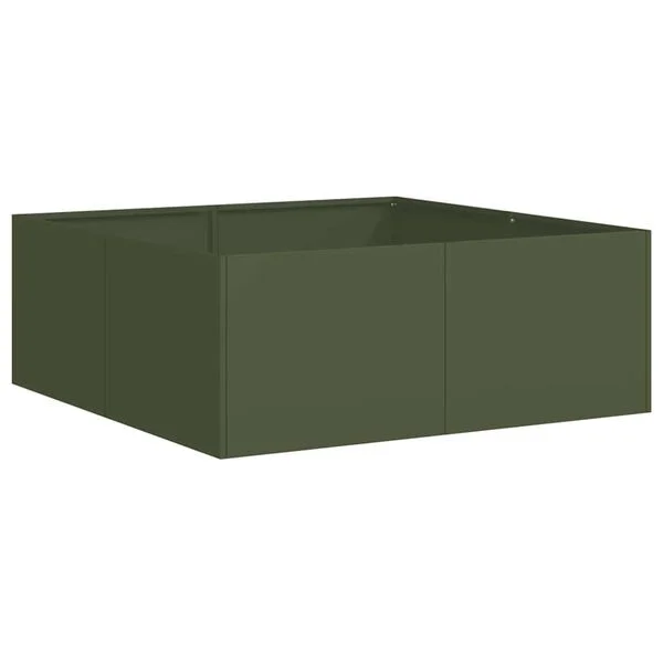 vidaXL Jardinière vert olive 80x80x30 cm acier