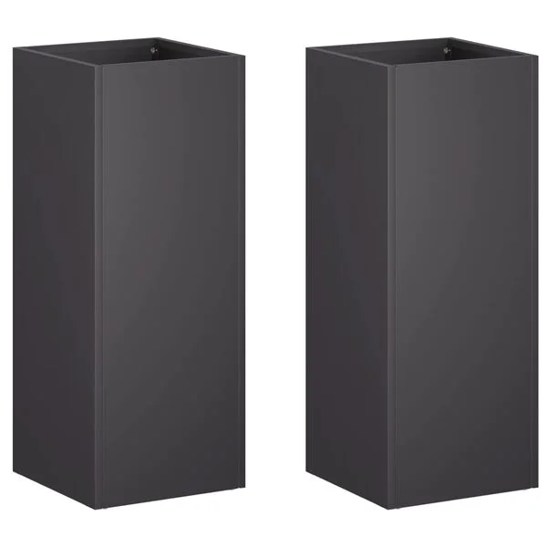 vidaXL Cache-pot de jardin 2 pc Noir 20 x 20 x 40 cm