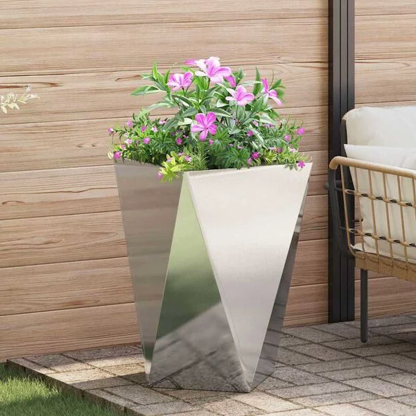 vidaXL Jardinière Argent 50 x 50 x 75 cm Acier inoxydable