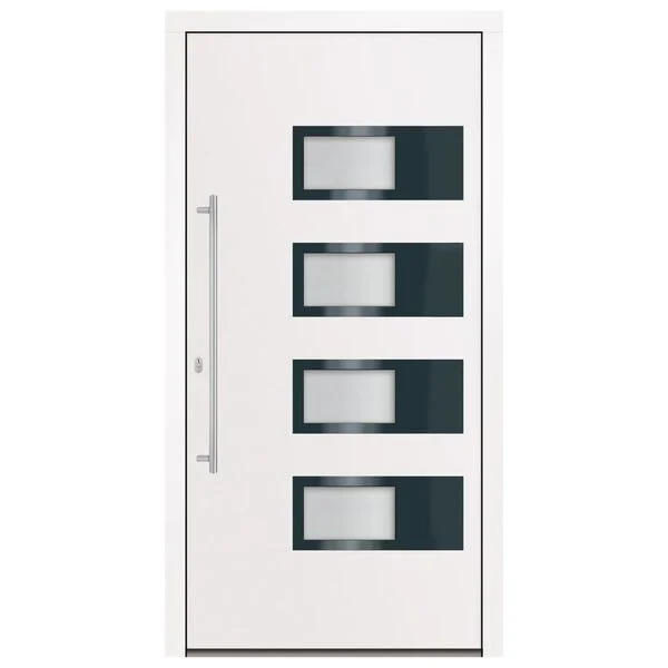 vidaXL Porte d'entrée Blanc 100x200 cm Aluminium et PVC