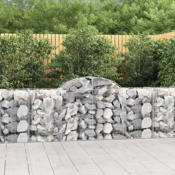 vidaXL Paniers à gabions arqués 9 pcs 200x50x80/100 cm Fer galvanisé