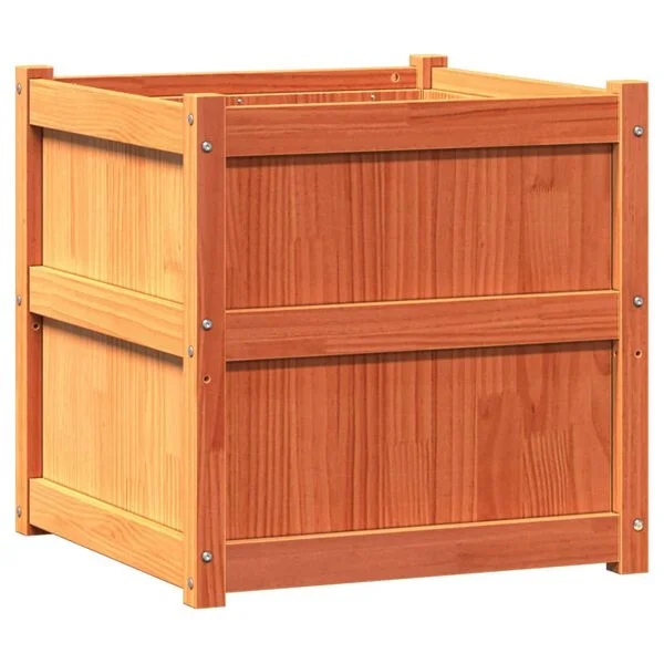 vidaXL Jardinières 2 pcs cire marron bois de pin massif
