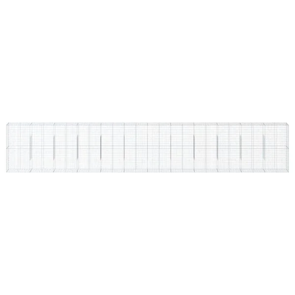 vidaXL Panier gabion avec couvercle 1200x50x200 cm fer galvanisé