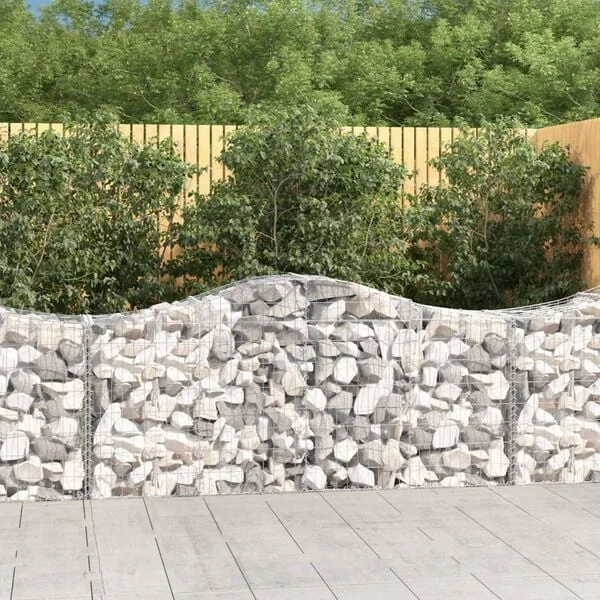 vidaXL Paniers à gabions arqués 18 pcs 200x50x80/100 cm Fer galvanisé