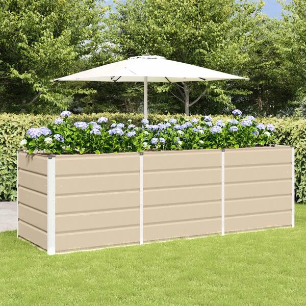 vidaXL Jardinière Ivoire 240 x 80 x 75 cm Acier