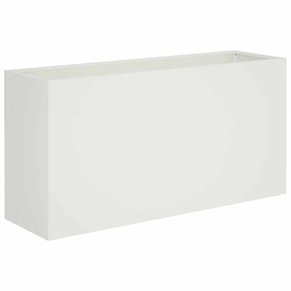 vidaXL Cache-pot de jardin Blanc 100 x 30 x 50 cm Acier laminé à froid