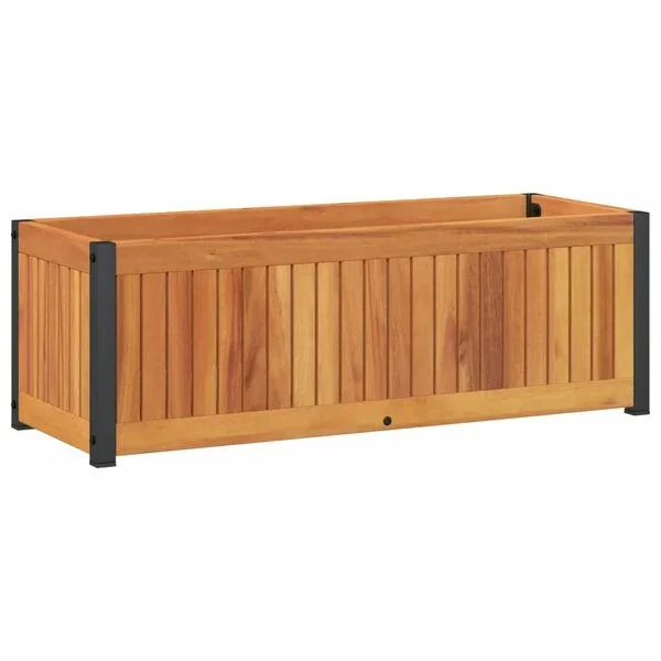 vidaXL Jardinière 80x30x27, 5 cm bois massif d'acacia et acier