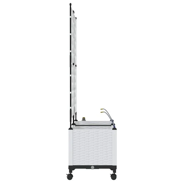 vidaXL Porte-plante de jardin avec irrigation et roues 2 pc Blanc PP
